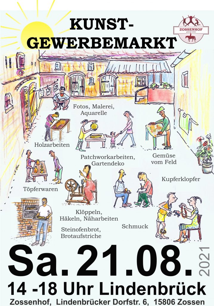 Kunstgewerbemarkt Zossenhof Lindenbrück am 21.08.21